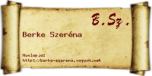 Berke Szeréna névjegykártya